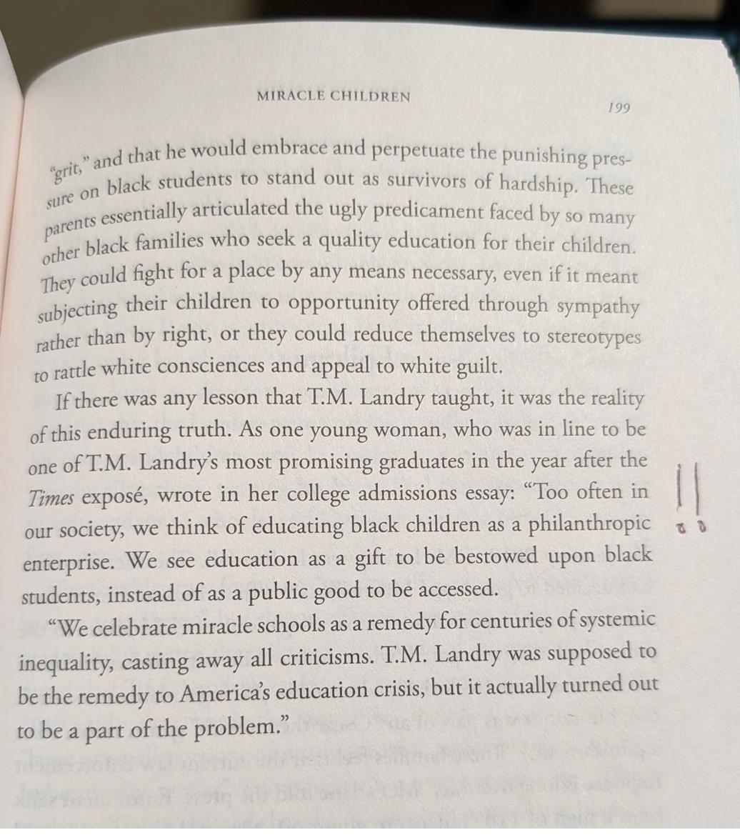 Annotated page from Miracle Children